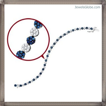 Fancy Blue Diamond Bracelet Women Design