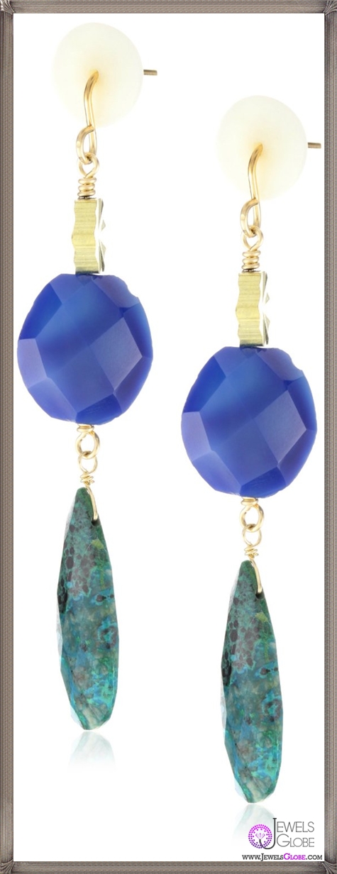 Gemma Redux Blue Agate and Crysocolla Lucette Earrings