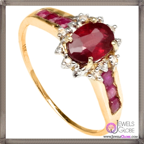 Genuine-African-Ruby-Ring-in-10k-Solid-Yellow-Gold 32+ Most Elegant Genuine Ruby Rings For Women