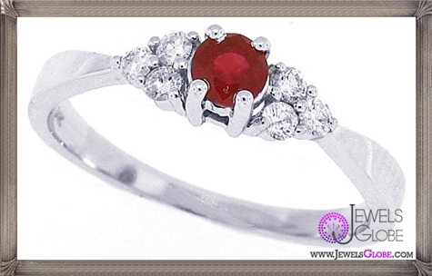 Genuine-Ruby-and-Diamond-Engagement-Ring-in-14Kt-White-Gold 32+ Most Elegant Genuine Ruby Rings For Women