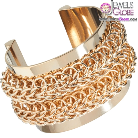 Givenchy Gold Metal Chain Cuff Bracelet