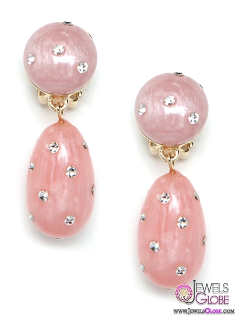 Glitz Pink Gemstone Drop Earrings