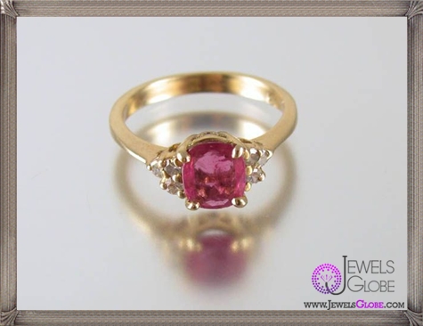 Gorgeous-14k-yellow-gold-genuine-ruby-diamond-ring 32+ Most Elegant Genuine Ruby Rings For Women