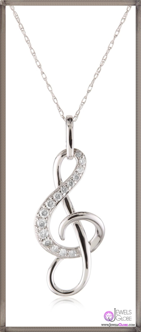 Kobelli Diamond Musical Note Pendant Necklace