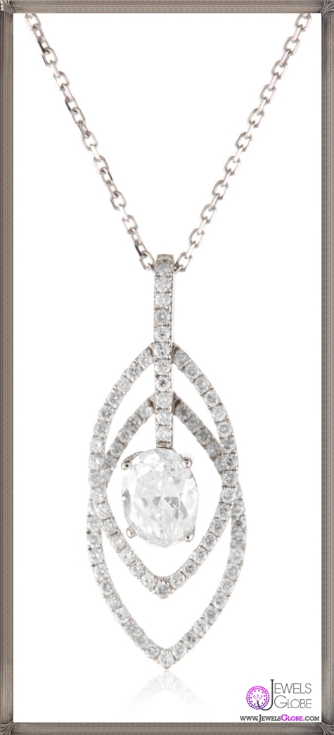 Kobelli Oval and Round Diamond Pendant Necklace