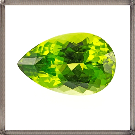 Lovely in colour this pear shaped Peridot gemstone