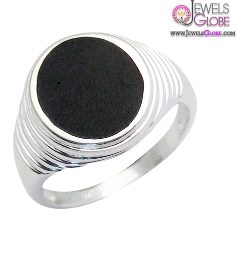 Mens Onyx Sterling Silver Signet Ring
