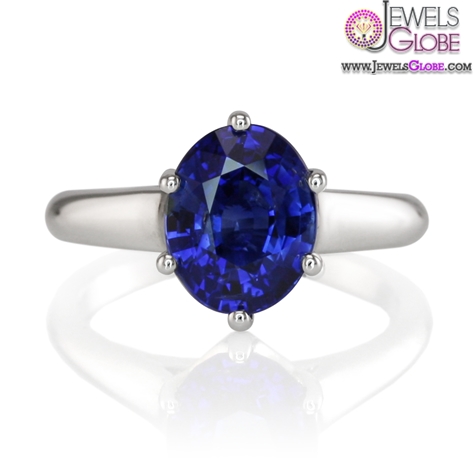 Perfect Engagement Natural Oval Blue Sapphire Ring