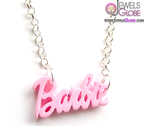Pink Barbie Baby Name Necklace