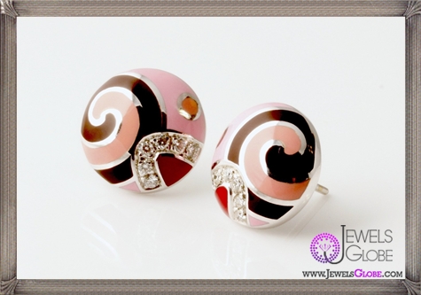 ROBERTO-COIN-Diamond-Colored-Enamel-Round-Earrings Best 18 Roberto Coin Earrings Designs