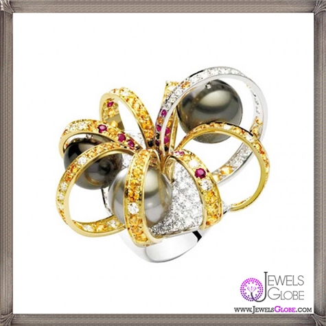 Ring by Roberto Coin Fire ring in white and yellow gold with diamonds