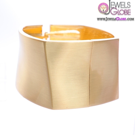 Shiny Gold Metallic Women Cuff Bracelet