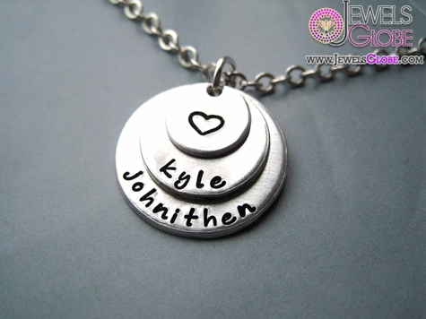 Shiny Matte Silver Baby Name Necklace