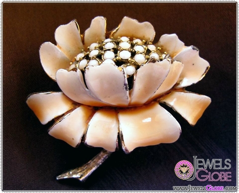 Vintage HAR Creamy Enamel Flower Pin