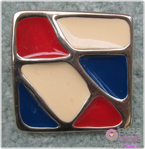 Vintage Red White and Blue Enamel Pin