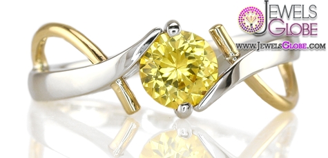 Yellow Sapphire Two Tone Ring