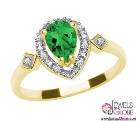 cheap yellow gold emerald rings
