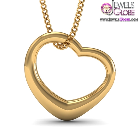 classic heart shaped design in 18KT Yellow Gold pendent
