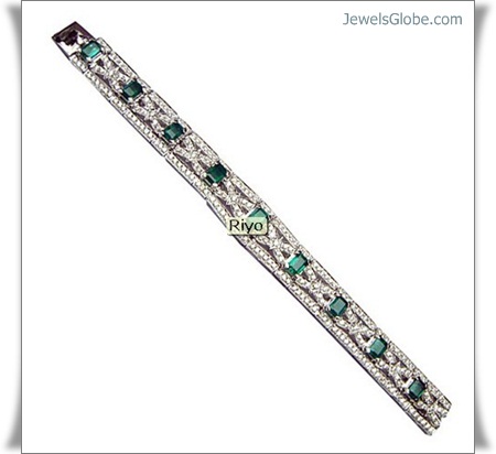 diamond and gold gemstone bracelet with emerald myanmar burma