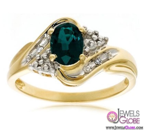 gold created emerald ring