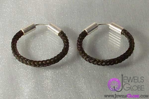 horse hair earrings silver jewelry