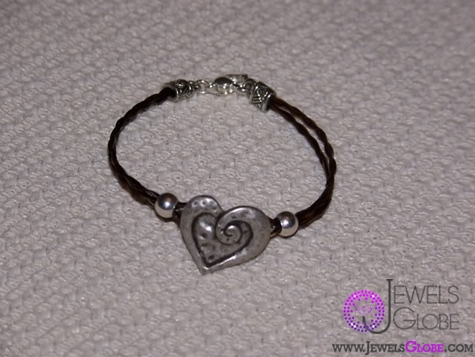 horse hair heart bracelet