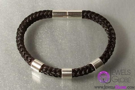 horse hair silver bracelet jewellery