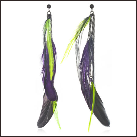 hot long feather earring