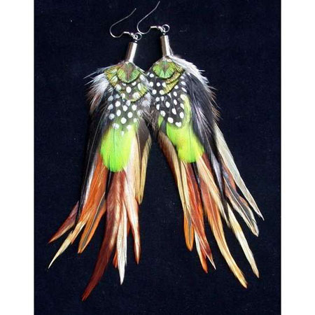 hot long feather earrings