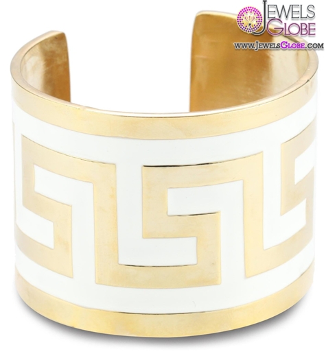 lisa stewart modern myth 14k gold plated white cuff bracelet
