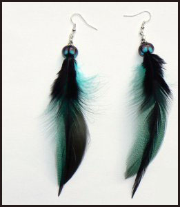 long feather earrings great colors