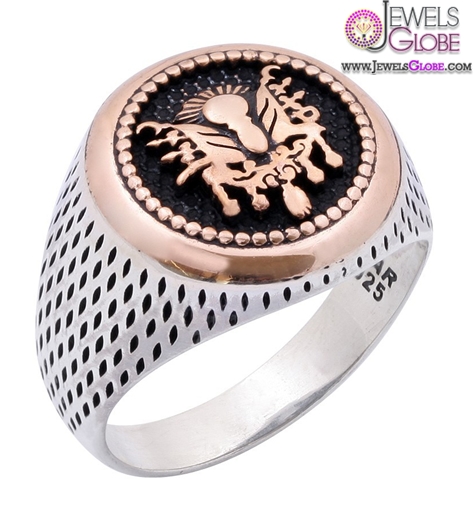 ottoman emblem signature of sultan and turkey flag sterling silver ring