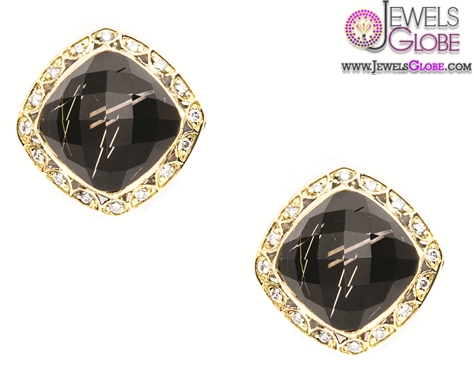 oversized black diamond stud earrings for women
