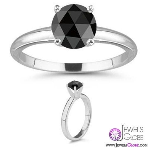 rose cut black diamond engagement women rings