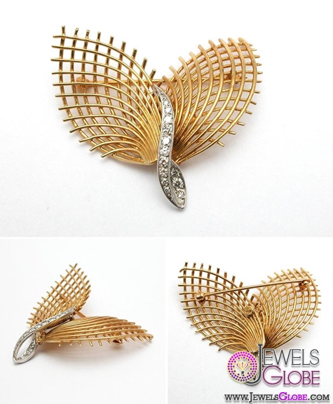 Vintage Diamond Gold Brooch and Pin